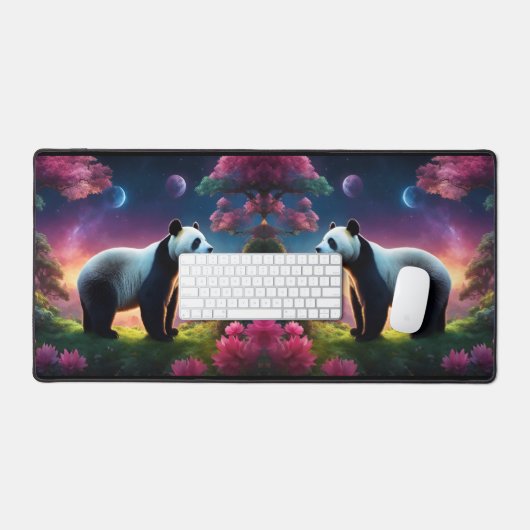 Pandas dans un jardin d'Imaginaires (Clavier et souris)