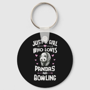 Panda's en bowling Shirt cadeau meisjes vrouwen Sleutelhanger