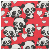 Pandas et coeurs Tissu de la Saint-Valentin (Fermer)