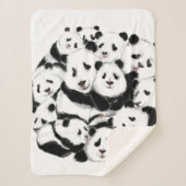 Pandas Family Sherpa Blanket Sherpa Deken (Voorkant)