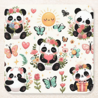 Panda's Garden of Love Paper Onderzetter