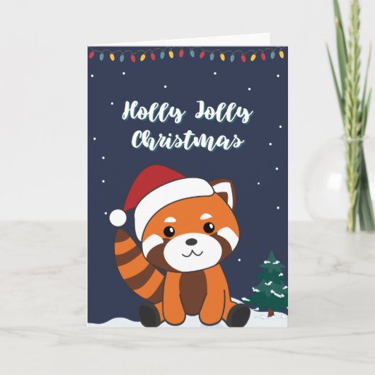 Pandas Hol Feestdagen Kaart (Voorkant)