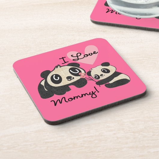 Panda's I de Mama van de Liefde Drankjes Onderzetter (Linkerzijde)