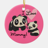 Panda's I de Mama van de Liefde Keramisch Ornament (Voorkant)