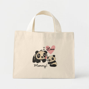Panda's I de Mama van de Liefde Mini Tote Bag