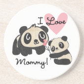 Panda's I de Mama van de Liefde Zandsteen Onderzetter (Voorkant)