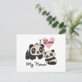 Panda's I houden van Mijn Nana Briefkaart (Staand voorkant)