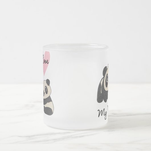 Panda's I houden van Mijn Nana Matglas Koffiemok (Center)