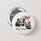 Panda's I houden van Mijn Nana Ronde Button 5,7 Cm (Voorkant /achterkant)