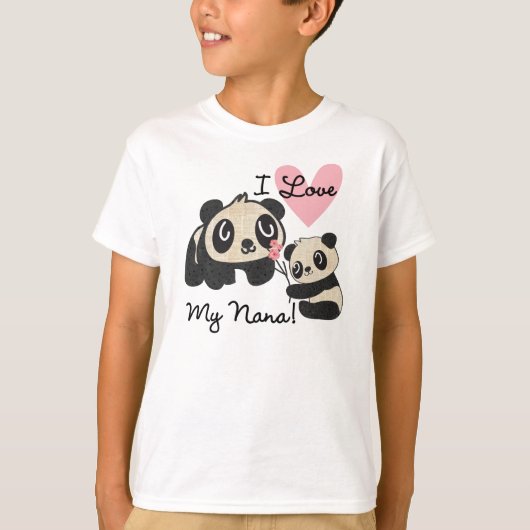 Panda's I houden van Mijn Nana T-shirt (Voorkant)