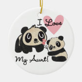 Panda's I houden van Mijn Tante Keramisch Ornament (Voorkant)