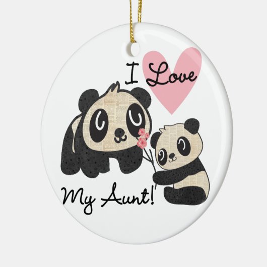 Panda's I houden van Mijn Tante Keramisch Ornament (Links)