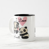 Panda's I houden van Mijn Tante Tweekleurige Koffiemok (Voorkant links)