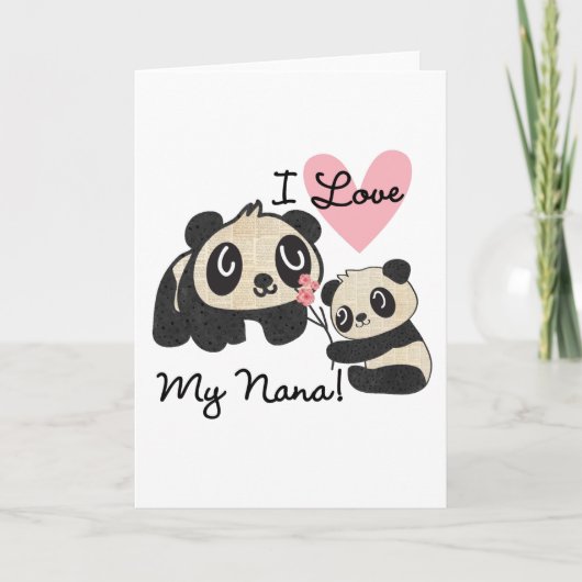 Pandas I Love My Nana Kaart (Voorkant)