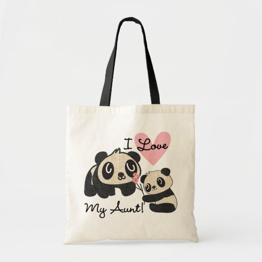Pandas Ik hou van mijn tante Tote Bag (Voorkant)
