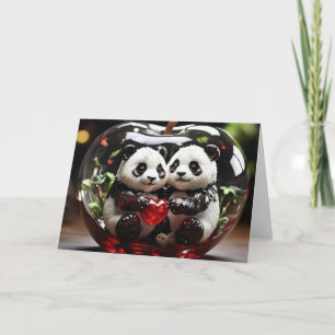 Pandas in Glazen Hart Kaart