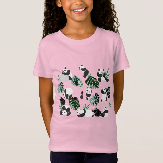 Pandas in het oerwoud t-shirt (Voorkant)