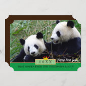 Panda's Love & Happy New Year ! Carte /Chine (Devant / Derrière)