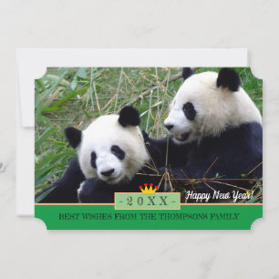 Panda's Love & Happy New Year Kaart/China Feestdagenkaart