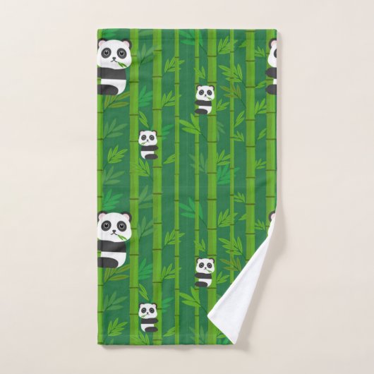 Pandas Mangeant du bambou (Serviette à main)