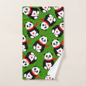 Pandas mignonnes avec britannique Bowler Casquette (Serviette à main)