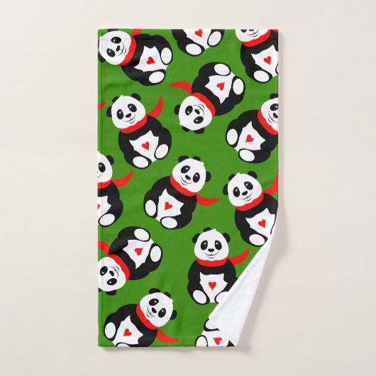 Pandas mignonnes avec britannique Bowler Casquette (Serviette à main)