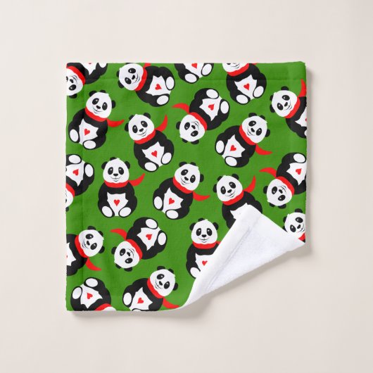 Pandas mignonnes avec britannique Bowler Casquette (Gant de toilette)