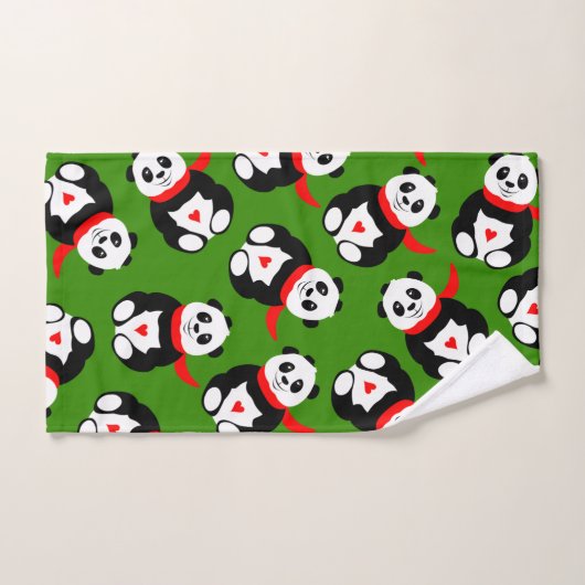 Pandas mignonnes avec britannique Bowler Casquette (Serviette à main)