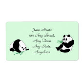 Pandas mignonnes avec pousses de bambou Étiquettes (Devant)