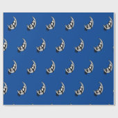 Pandas op de maan cadeaupapier (Vlak)