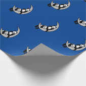 Pandas op de maan cadeaupapier (Hoek)