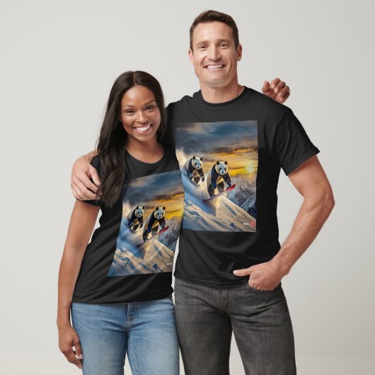 Panda's op snowboards ontwerp van Rich AMeN Gill T-shirt (Unisex)