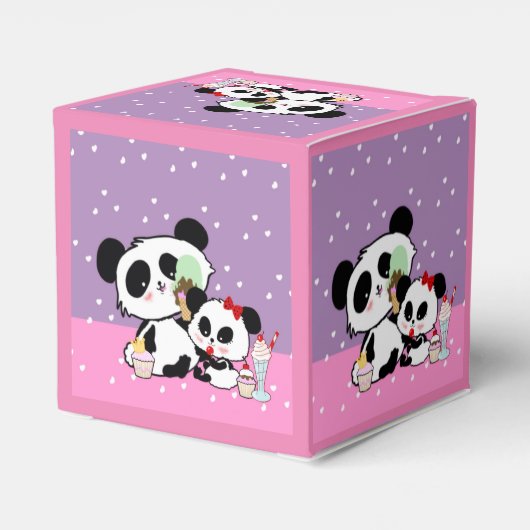 pandas " panda beren " - panda - beer baby " - kaw bedankdoosjes (Achterkant)