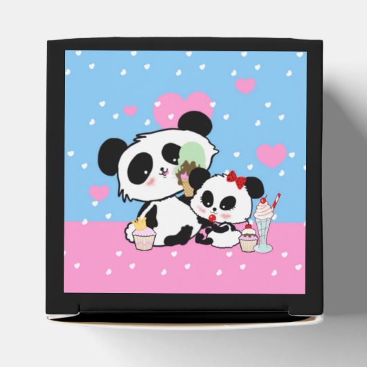 pandas " panda beren " - panda - beer baby " - kaw bedankdoosjes (Bovenkant)