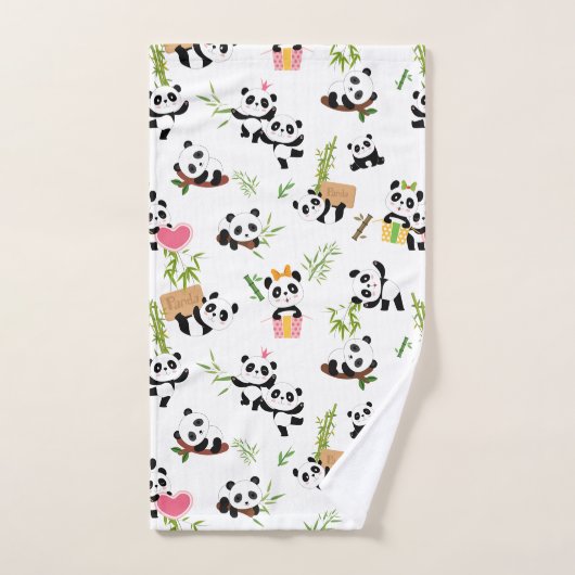 Panda's patroon bad handdoek (Handdoek)