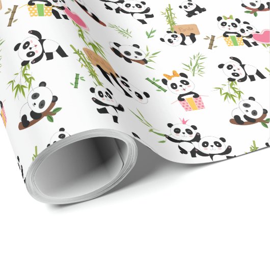 Panda's patroon cadeaupapier (Rol Hoek)
