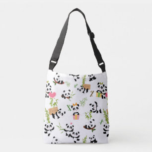 Panda's patroon crossbody tas