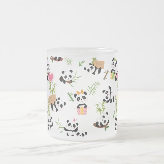 Panda's patroon matglas koffiemok (Center)