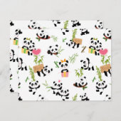 Panda's patroon notitiekaartje (Voorkant / Achterkant)