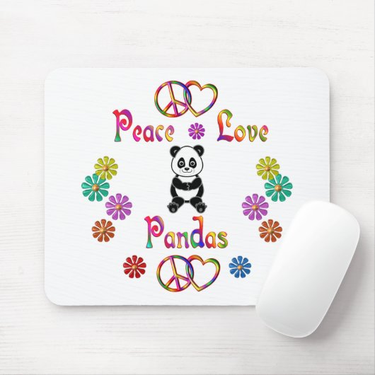 PANDAS PEACE LOVE MUISMAT (Met muis)