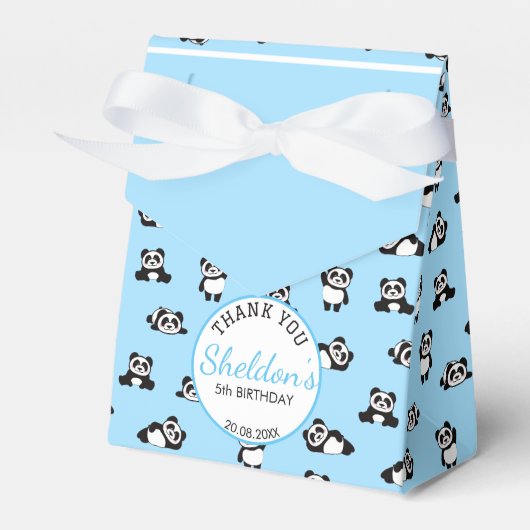 Pandas Polka Dot Birthday Party Bedankdoosjes (Voorkant Zijde)
