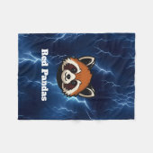 Pandas Rouge Couverture polaire personnalisée (Devant (Horizontal))