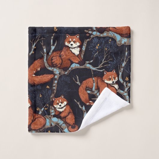 Pandas rouges dans les arbres (Gant de toilette)