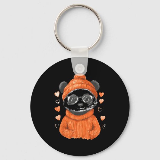 Pandas With Hearts Love Valentine's Day Women Hear Sleutelhanger (Voorkant)