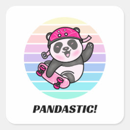Pandastische Pun Square Sticker
