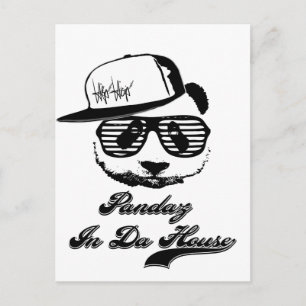 Pandaz in Da House. Ghetto panda Briefkaart