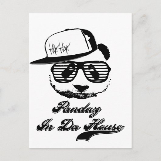 Pandaz in Da House. Ghetto panda Briefkaart (Voorkant)