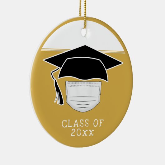 Pandemisch Afstuderen Afdelingskap met gezichtsmas Keramisch Ornament (Rechts)