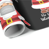 Pandemische Kerstman met Personalization Black Cadeaupapier (Rol Hoek)
