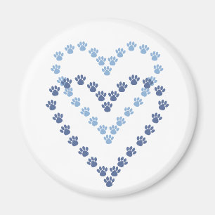 Panden hier - Heart Shaped Paw Prints Magneet